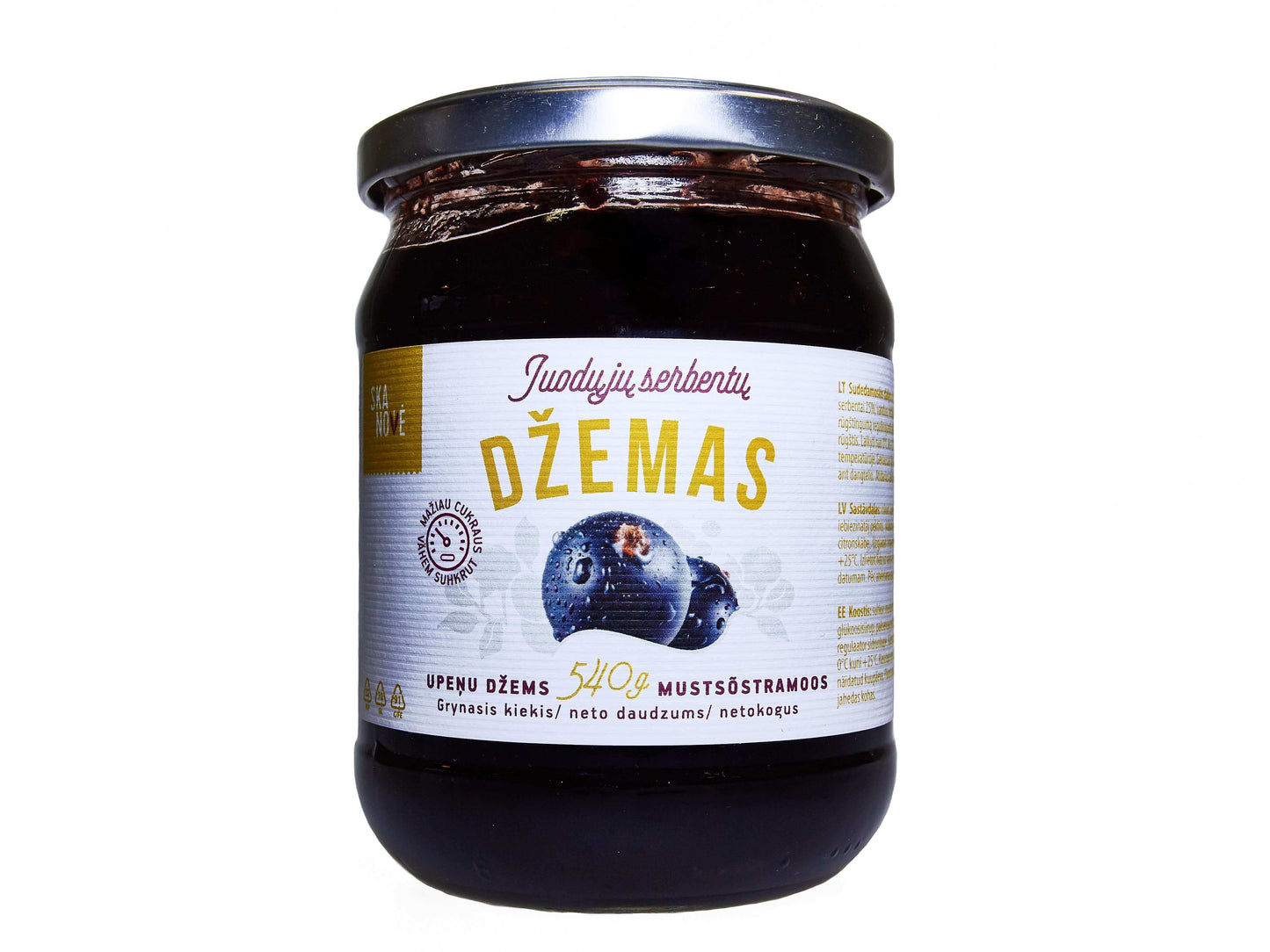 Juodųjų serbentų džemas SKANOVĖ, 540 g