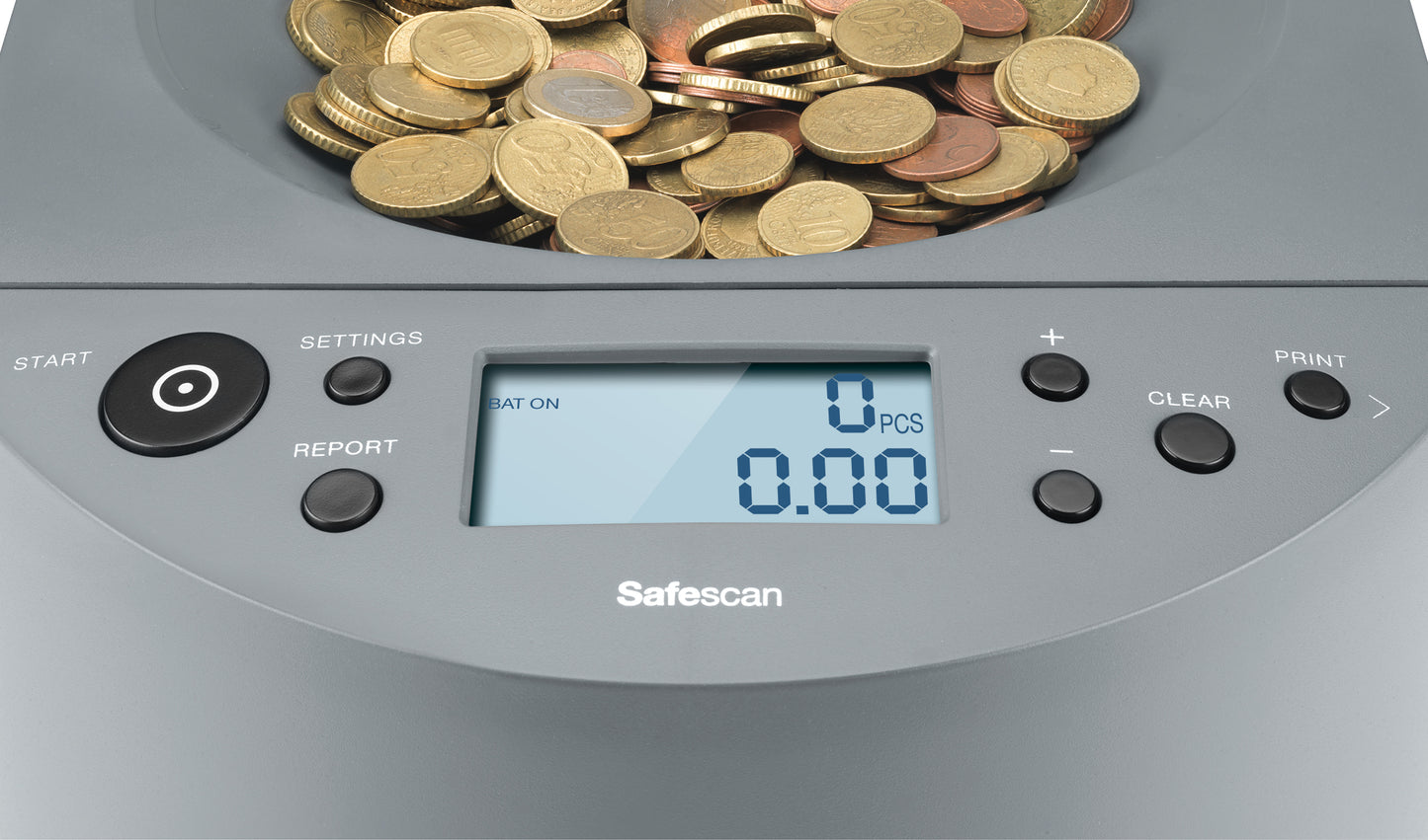 Automatinis Euro monetų skaičiavimo ir rūšiavimo aparatas SAFESCAN 1450, pilkos sp.
