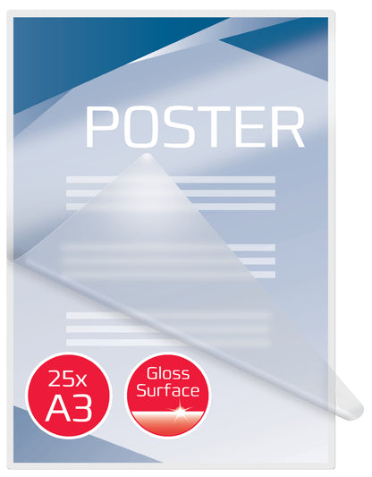 Laminating envelopes GBC, A3, 125 mic., glossy, 25 pcs.