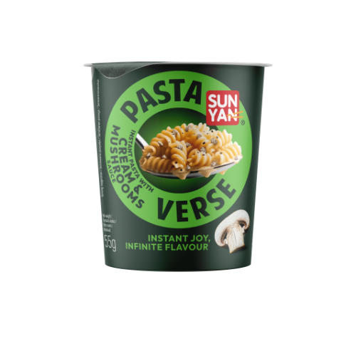 Greitai paruošiami makaronai SUN YAN, Pasta Verse, su grybais ir grietinėlės padažu, 55g