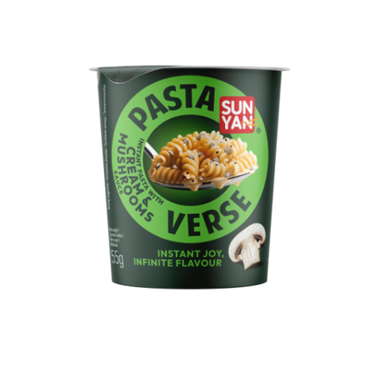 Greitai paruošiami makaronai SUN YAN, Pasta Verse, su grybais ir grietinėlės padažu, 55g
