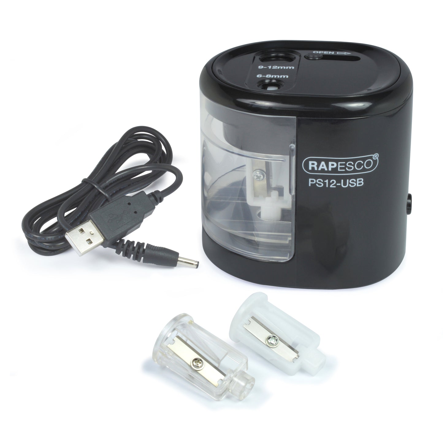 Automatic electric RAPESCO sharpener, black