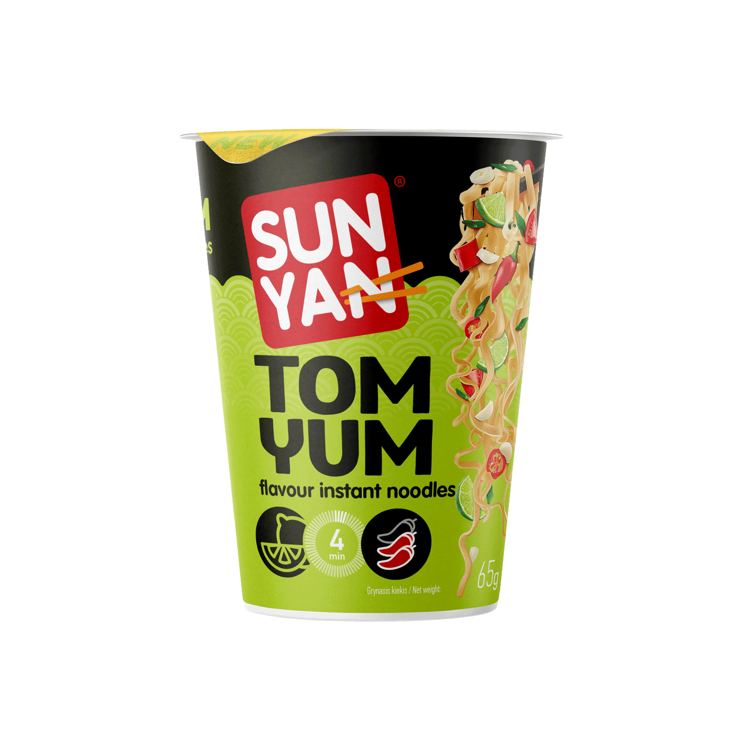 Greito paruošimo makaronai SUN YAN, Tom Yum skonio, 65 g