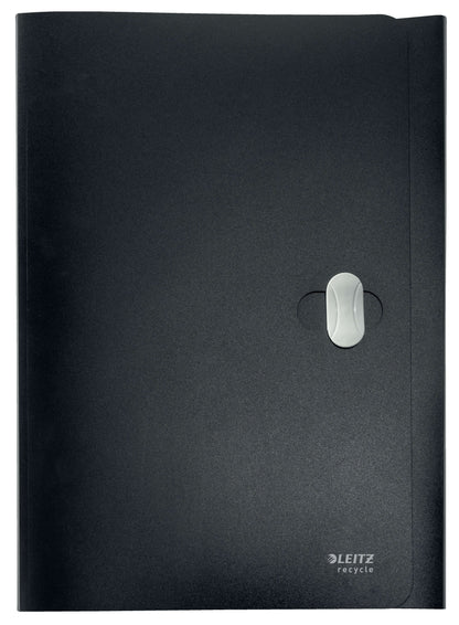 Document folder Leitz Recycle, A4, PP, 3 flaps, black