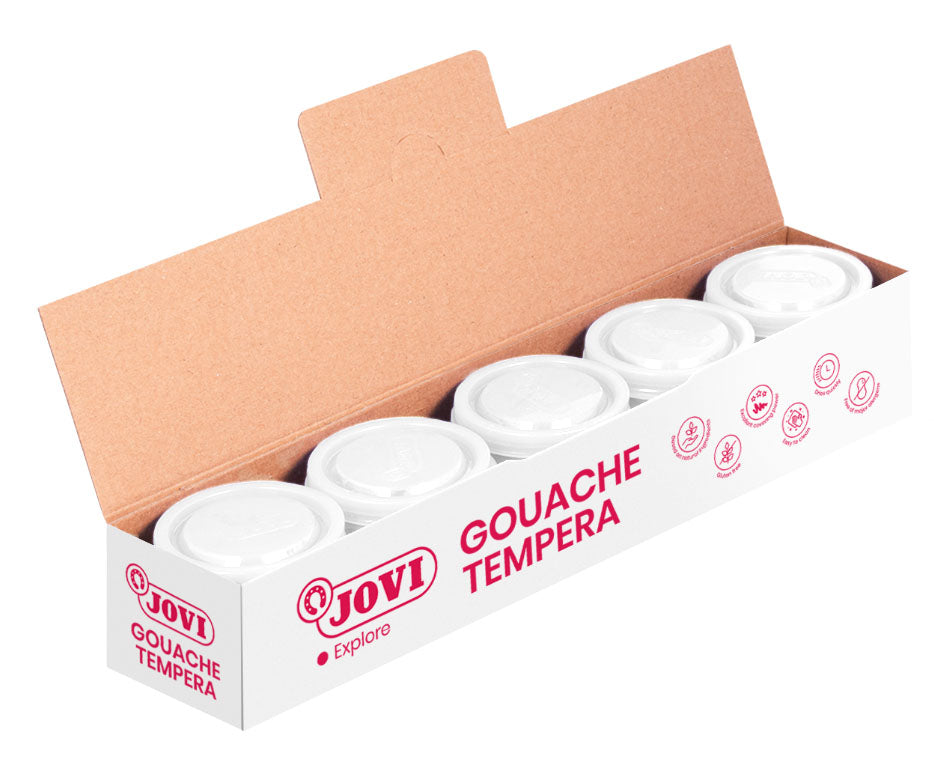 Guašas tempera JOVI Scholar, 5vnt. po 35ml, baltos sp.