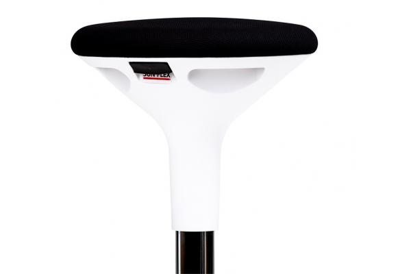 Reguliuojamo aukščio kėdė SUN-FLEX®ACTIVE, 62-71 cm, baltas rėmas, juoda sėdima vieta.