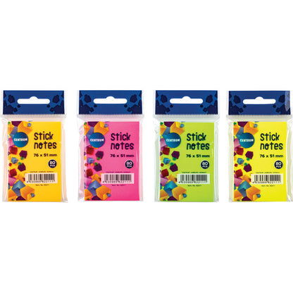 Sticky notes CENTRUM, 76 x 51 mm, 80 sheets, assorted colors