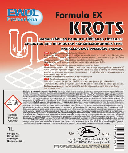 Valiklis vamzdžiams EWOL Professional Formula EX (Krot), skystas 1l