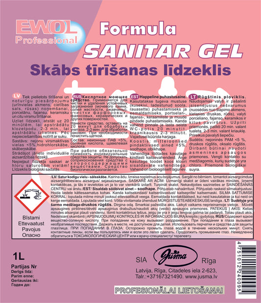 WC valiklis EWOL PROFESSIONAL Formula Sanitar gelinis 1 l