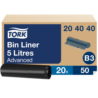 Garbage bags TORK, 5L, black, 50 pcs./roll (204040)