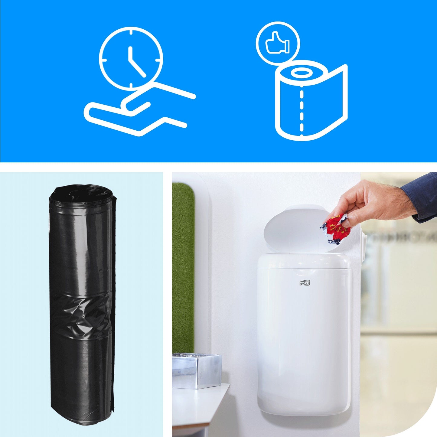 Garbage bags TORK, 5L, black, 50 pcs./roll (204040)