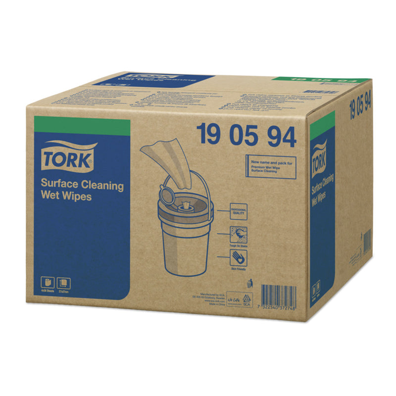 TORK 190594 surface wipes, in a bucket, 58 pcs., 27 x 27 cm, white.