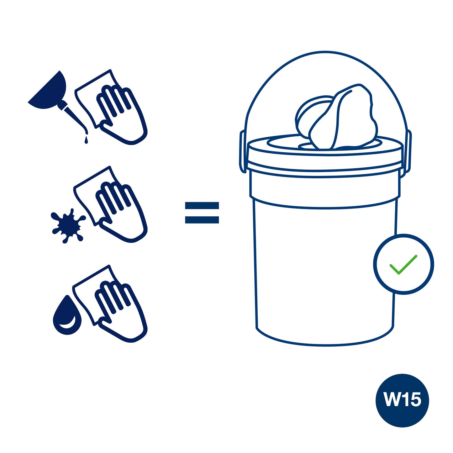 TORK 190594 surface wipes, in a bucket, 58 pcs., 27 x 27 cm, white.