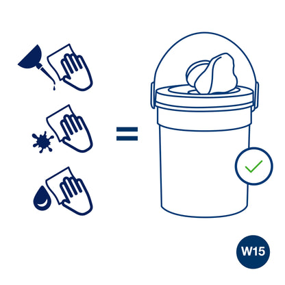 TORK 190594 surface wipes, in a bucket, 58 pcs., 27 x 27 cm, white.