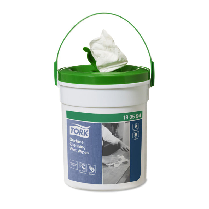 TORK 190594 surface wipes, in a bucket, 58 pcs., 27 x 27 cm, white.