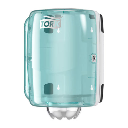 Popierinių rankšluosčių laikiklis TORK M2, 248 x 356 x 232 mm, balta/mėlyna sp., 659000