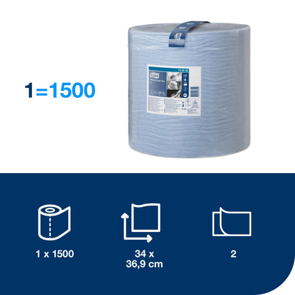 Industrial paper TORK Advanced 420 W1, 130050, 2 rolls, 1500 l., 36.9 cm x 510 m, blue