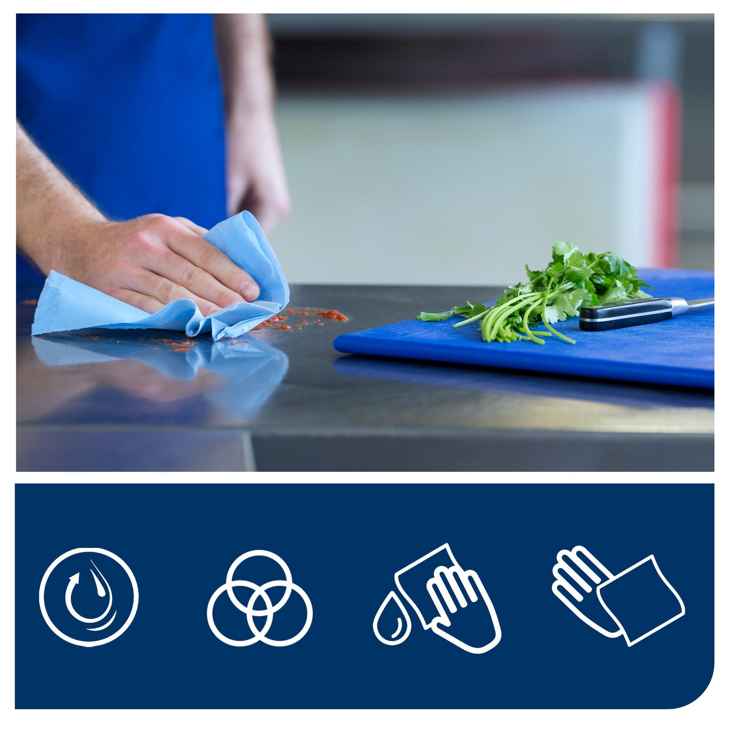 Industrial paper TORK Advanced 420 W1, 130050, 2 rolls, 1500 l., 36.9 cm x 510 m, blue