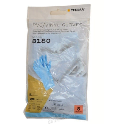 Work gloves TAMREX 3801, PVC, pair, size 9, blue