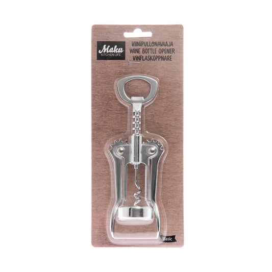 Wine bottle opener MAKU, chrome color