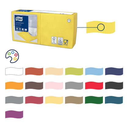 Kokteilių servetėlės TORK 477823, geltona sp.