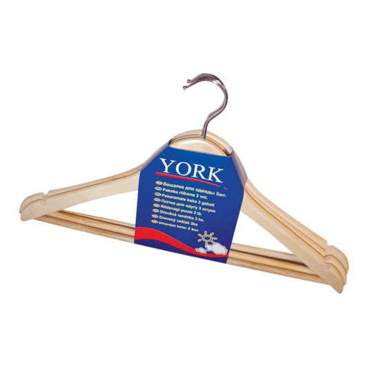 Drabužių pakabos YORK , medinės, 3 vnt.