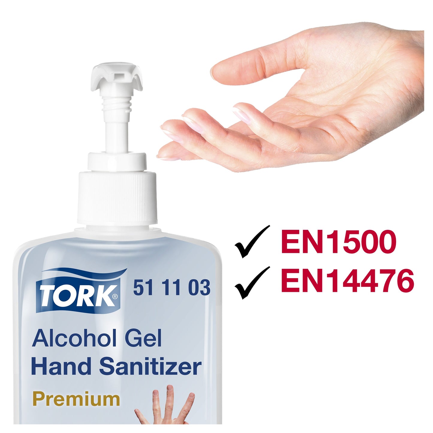 TORK hand sanitizer gel with pump, 511103, 500 ml