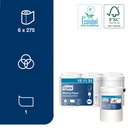 Paper towels TORK ADVANCED M2,151131, 1 roll, 21.5 cm x 275 m, white