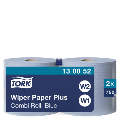 Industrial paper TORK Advanced 420 W1/W2, 130052, 2 ply, 23.5 cm x 255 m, blue