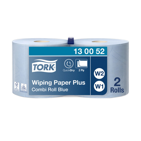 Industrial paper TORK Advanced 420 W1/W2, 130052, 2 ply, 23.5 cm x 255 m, blue