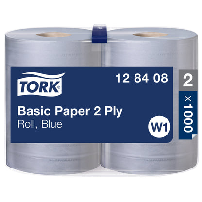 Blue two-ply paper TORK, W1, 128408, 2 ply. 36.9cm x 340m