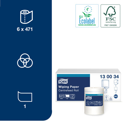 Paper towels TORK ADVANCED M2, 130034, 1 ply, 19.5 cm x 165 m, white