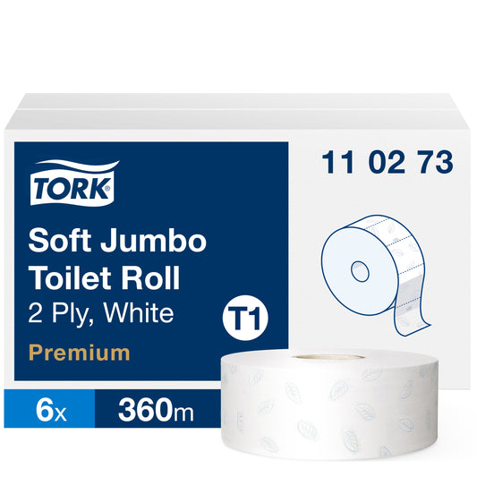 Toilet paper TORK PREMIUM JUMBO T1, 110273, 2 ply, 9.7 cm x 360 m, white