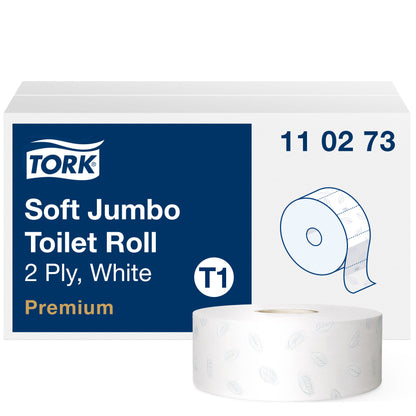 Toilet paper TORK PREMIUM JUMBO T1, 110273, 2 ply, 9.7 cm x 360 m, white