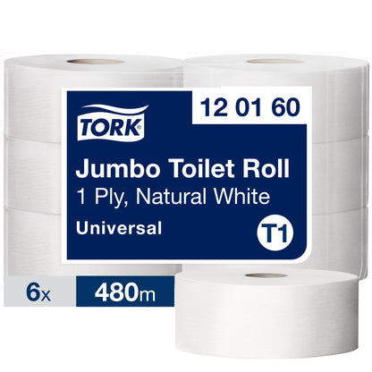 Toilet paper TORK UNIVERSAL JUMBO T1,120160, 1 ply, 9.7 cm x 480 m, unbleached