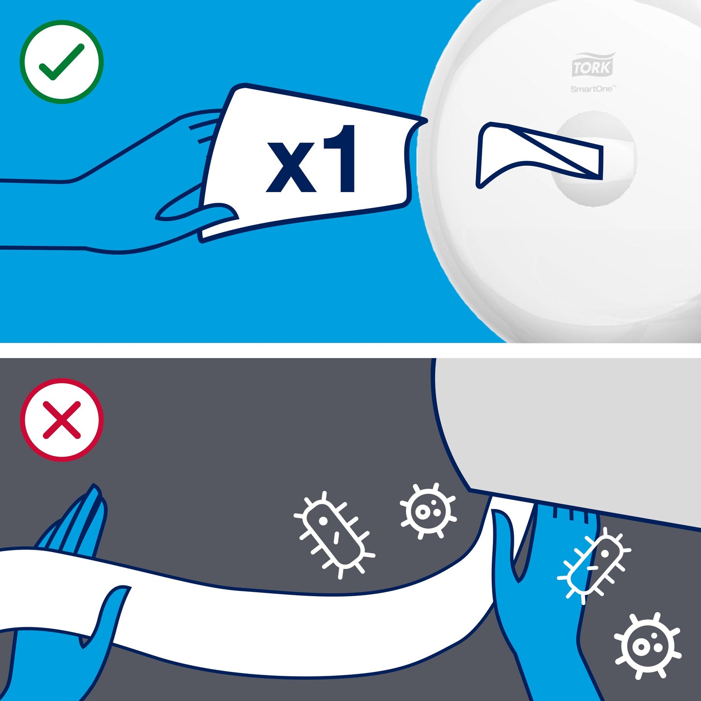 Toilet paper TORK, 472242, SMARTONE, 2 ply, 13.4x18 cm, 207 m, white