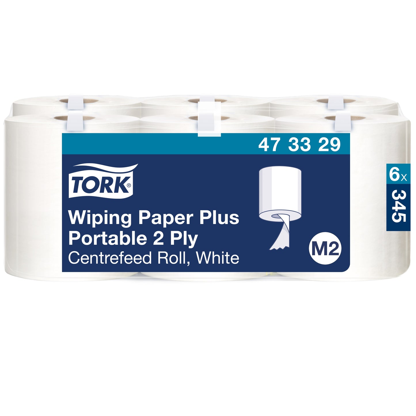 Portable paper towels TORK PLUS, 473329, 2 ply, 23.3 x 19.3 cm, 93 m, white