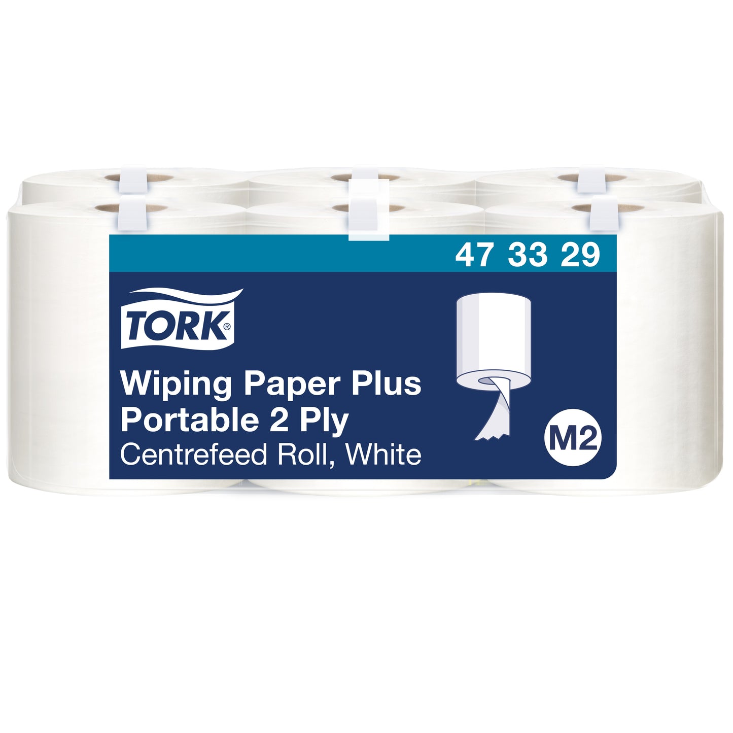 Portable paper towels TORK PLUS, 473329, 2 ply, 23.3 x 19.3 cm, 93 m, white