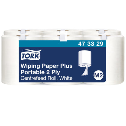 Portable paper towels TORK PLUS, 473329, 2 ply, 23.3 x 19.3 cm, 93 m, white