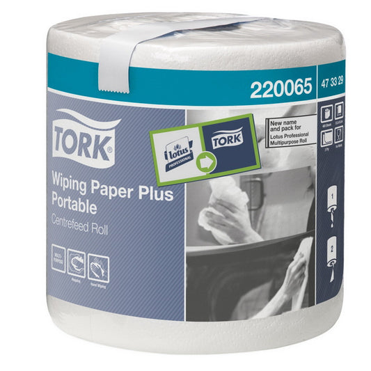 Portable paper towels TORK PLUS, 473329, 2 ply, 23.3 x 19.3 cm, 93 m, white