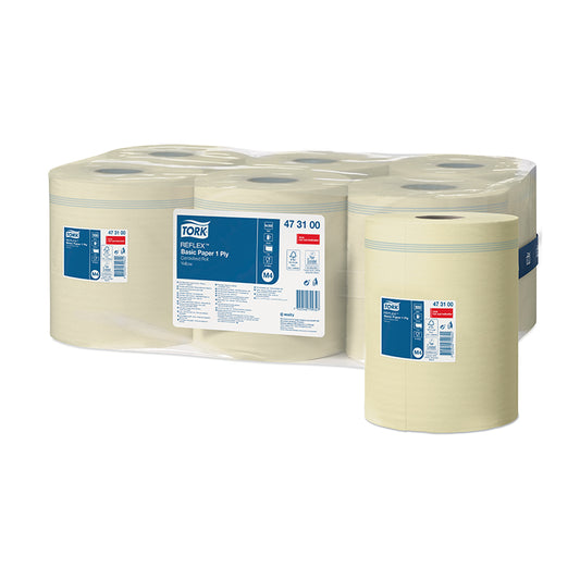 Šluostymo popierius TORK Reflex Basic M4 1-sl., 20,5 x 35 cm, 300 m/rul., geltona sp., 473100