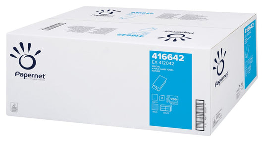 Paper towel PAPERNET V-fold, 2 ply, 266 servings, 23x24.5cm