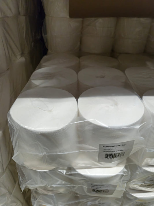 Popierius valymui GRUINE, 2 sluoksnių, 150 m, be šerdies, balta