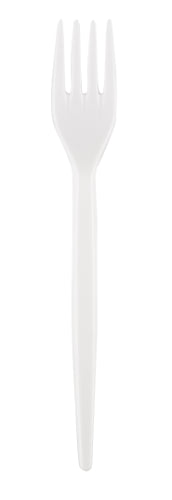 Vienkartinės šakutės SUPERIOR, PS, baltos, 17 cm, 50 vnt