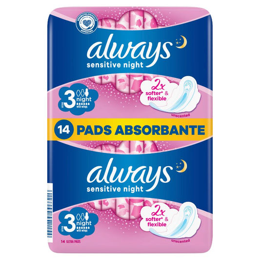 Higieniniai paketai ALWAYS Ultra Sensitive Night, 14 vnt.