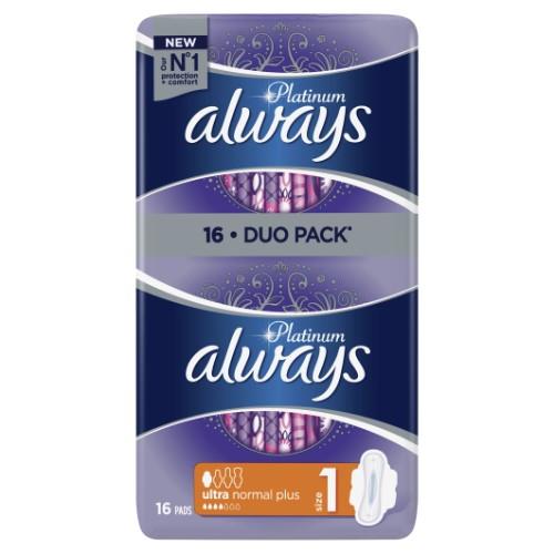 Higieniniai paketai ALWAYS Platinum Normal, 16vnt.