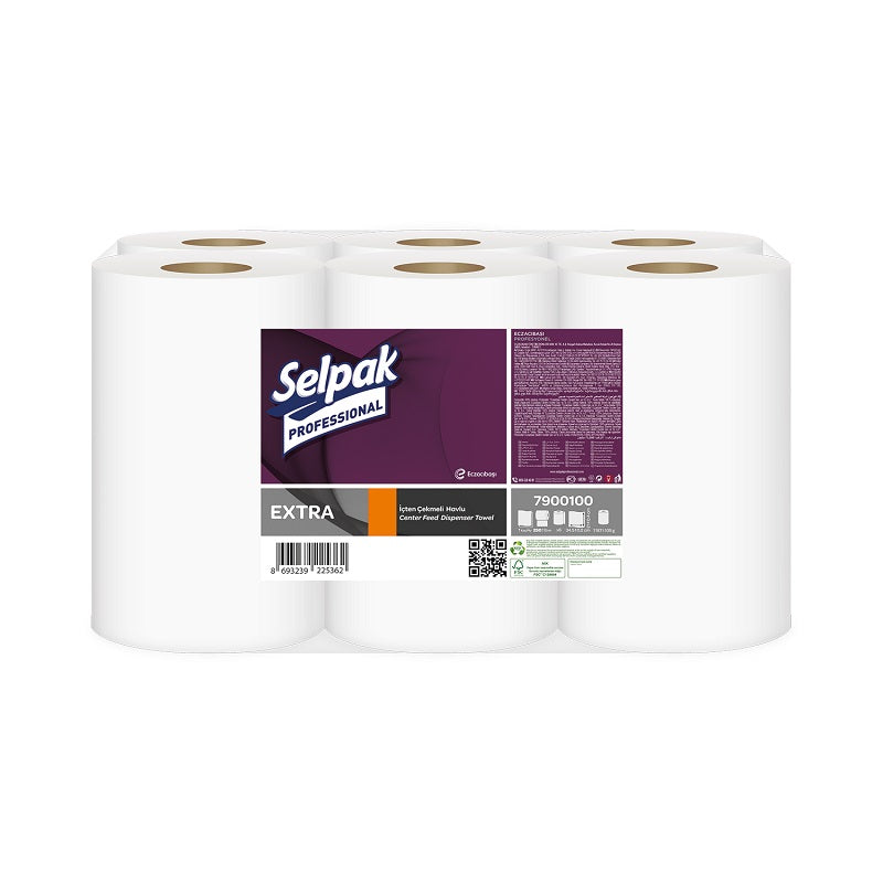 Paper towel SELPAK, Professional Extra Center Feed Dispenser, 1 ply, 250 m