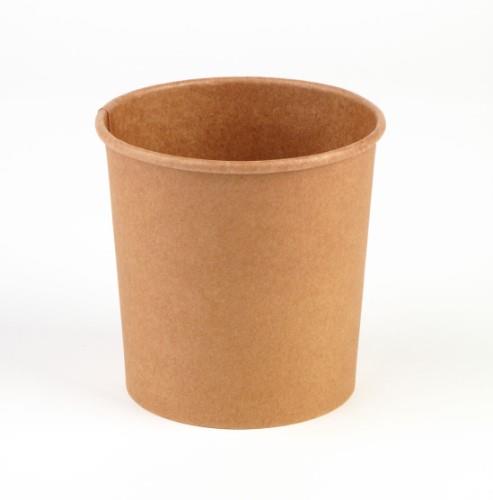 Disposable soup container KRAFT, paper, brown, 450/400 ml, D 96 mm, H 95 mm, 25 pcs