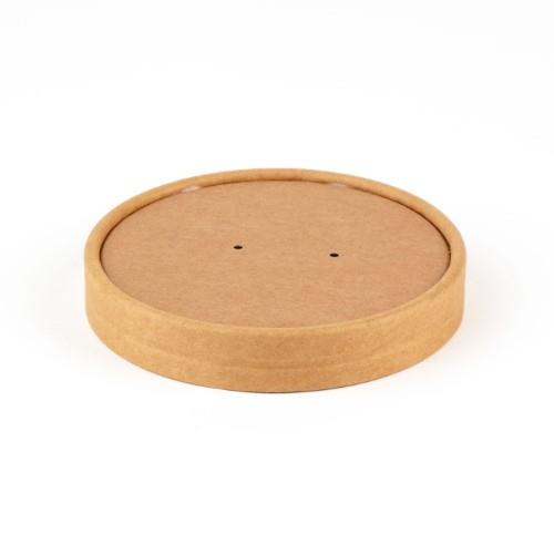 Lid KRAFT, paper, brown, for soup jars, D 96 mm, 25 pcs