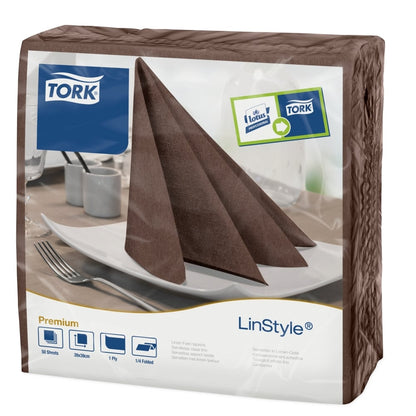 Servetėlės LINSTYLE Dinner, kakavinės, 39 x 39 cm, 50 vnt, 478727